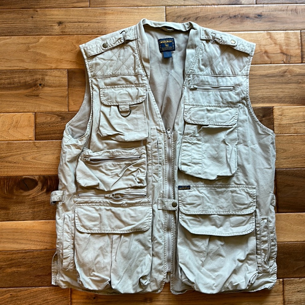 Vtg Woolrich fishing cargo utility vest